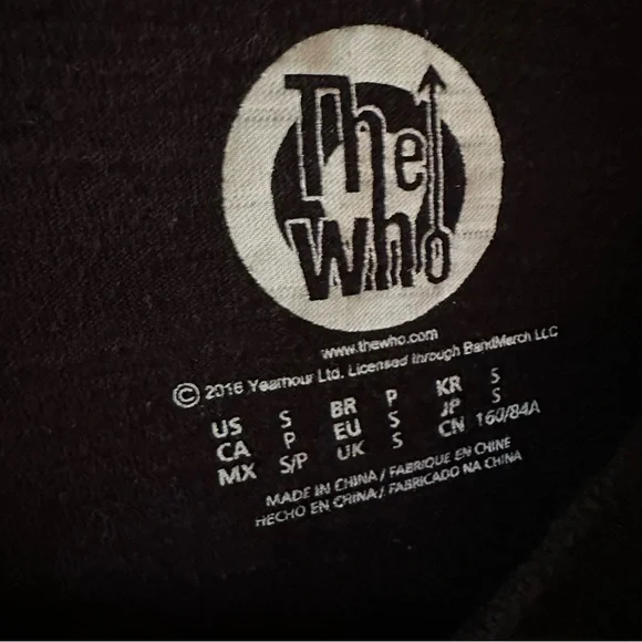 The WHO Rock Band T-Shirt Gray Men’s Small - Picture 4 of 5